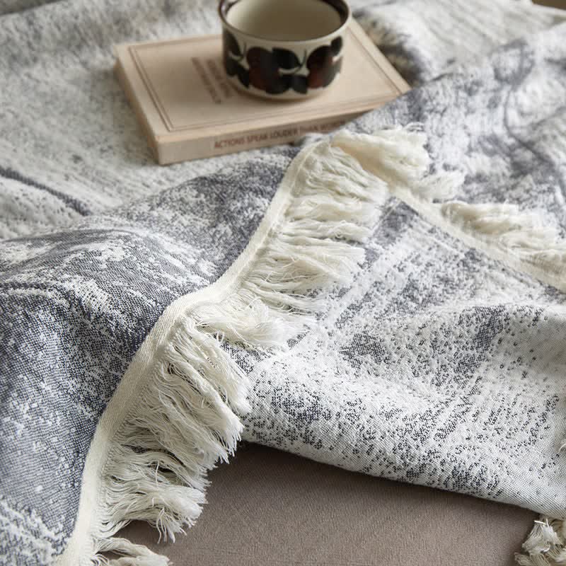 Abstract Ink Style Cotton Gauze Blanket - image 6