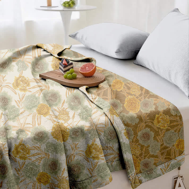 Retro Botanical Cotton Gauze Quilt - image 5