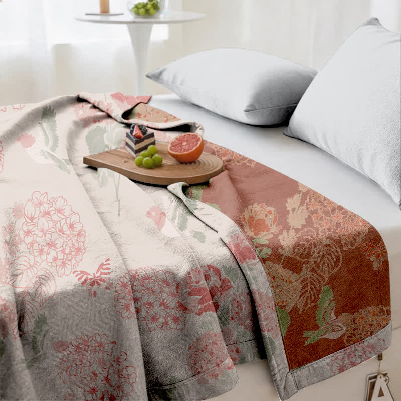 Beanpaste Pink Hydrangea Jacquard Quilt - image 5