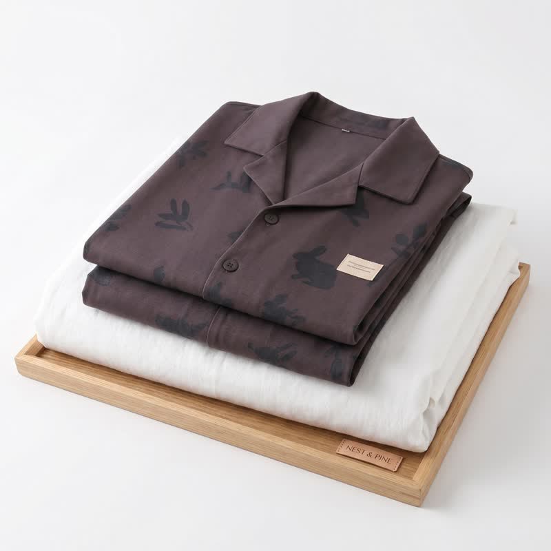 100% Cotton Rabbit & Botanical Print Loungewear Set - image 6