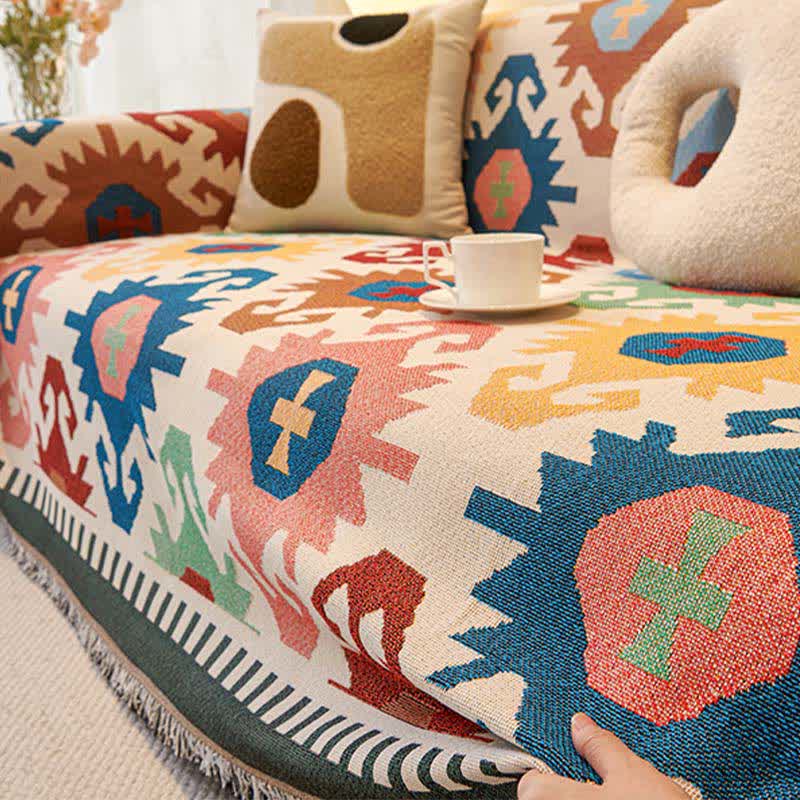 Boho Geometric Tassel Sofa Protector - image 7