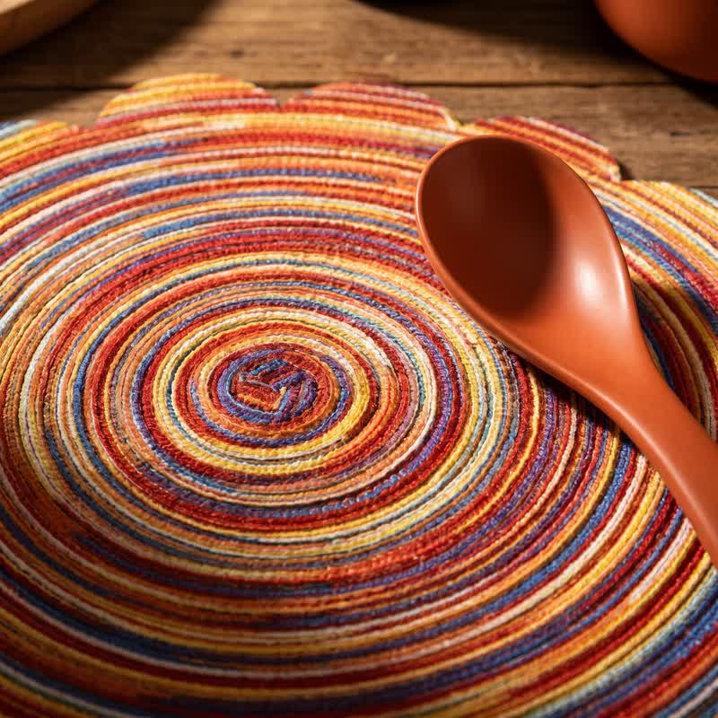 Nordic Retro Rainbow Woven Linen Placemats - image 6