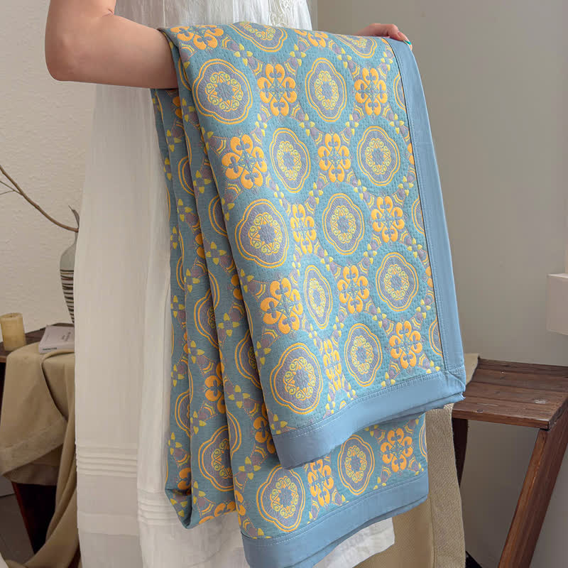 Ownkoti Boho 3-layer Muslin Reversible Bedspread Quilt - image 12