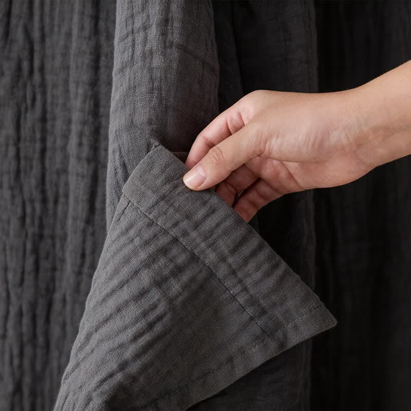 Solid Unisex Cotton Gauze Kimono Robe - image 18