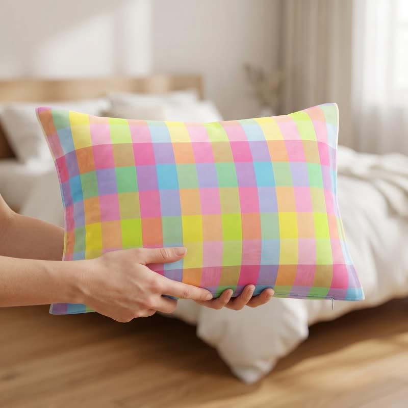 Candy Plaid Rectangular Cotton Gauze Pillowcases - image 5