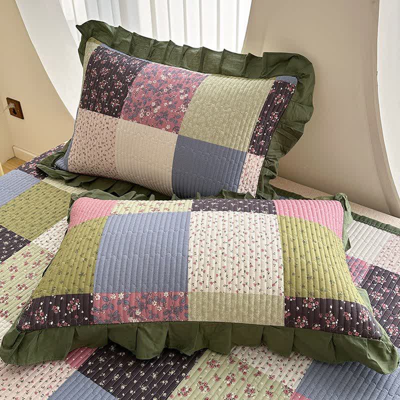 Ruffle Edge Patchwork Cotton Twill Coverlet - image 5