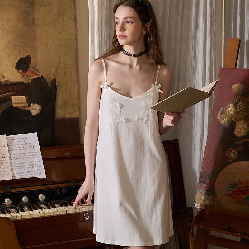 Cotton Lace Cami Slip Night Dress - image 3