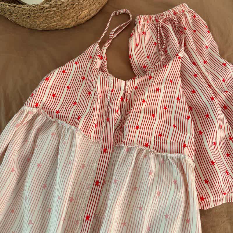 Stripe & Star Ruffle Cami Lounge Set - image 6