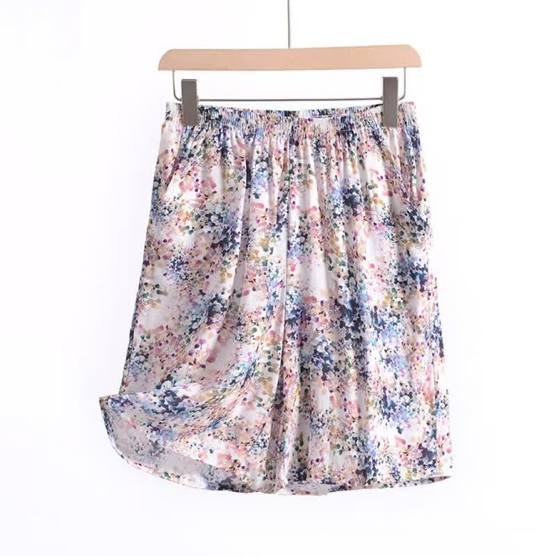 Summer Floral Cotton Smocked Waist Lounge Shorts - image 4