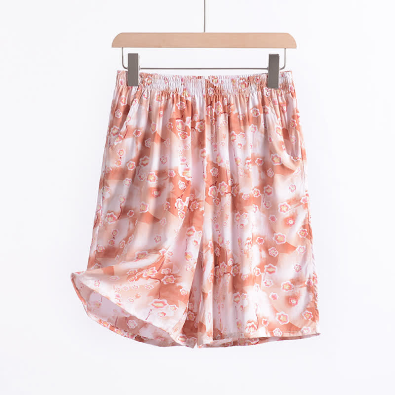 Summer Floral Cotton Relaxed Loungewear Shorts - image 4