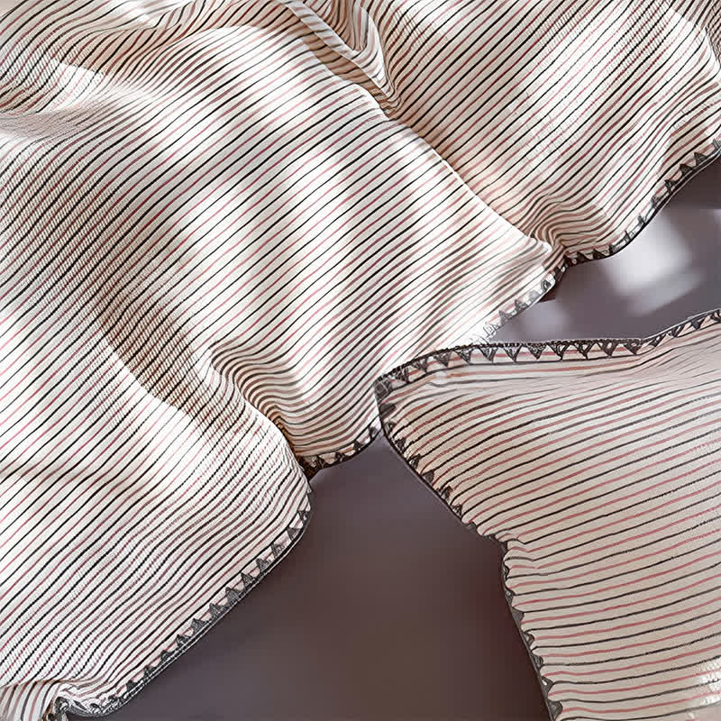 Stripe Scalloped Edge Washed Cotton Bedding Set - image 7