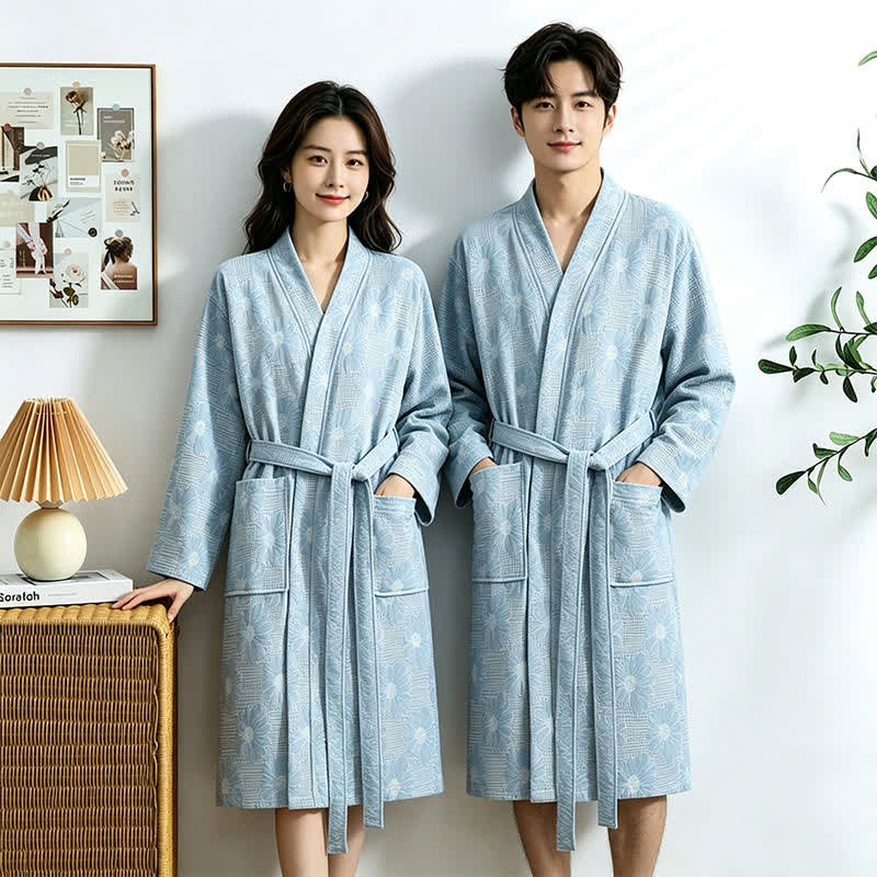 Sunflower Cotton Waffle Kimono Bathrobe - image 15