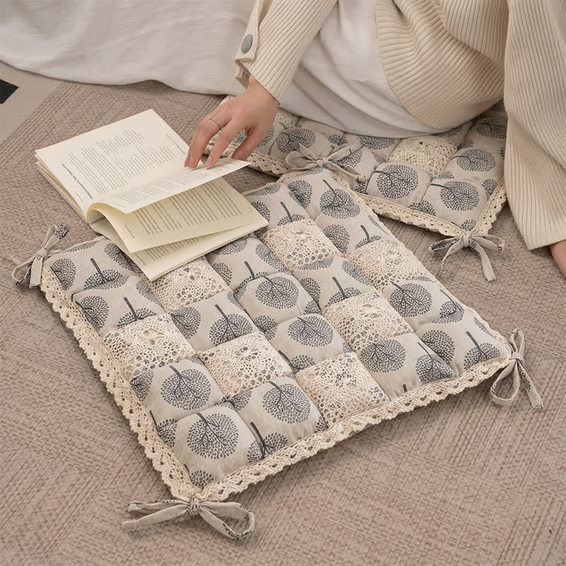 Vintage Country Floral Lace Chair Cushion - image 9