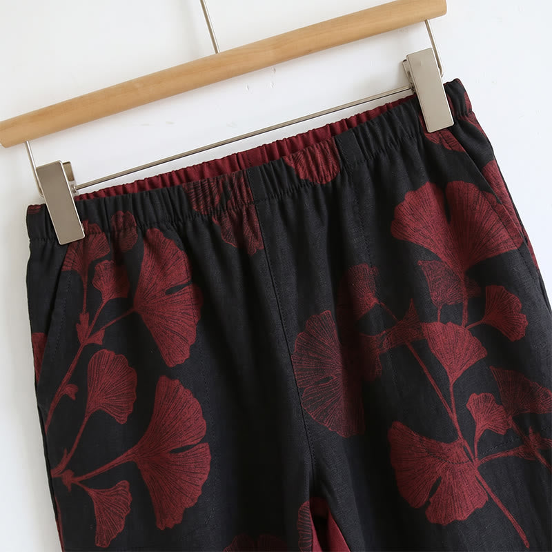 Botanical Leaf Cami & Pants Loungewear Set Midnight Ginkgo - image 2