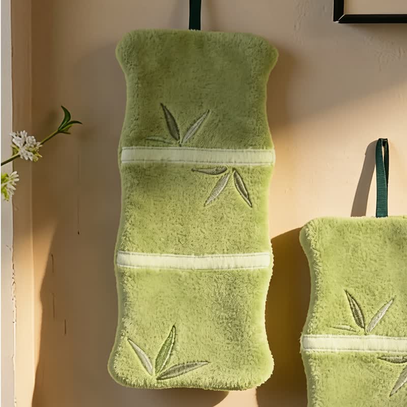 Bamboo Leaf Coral Fleece Hand Towel - image 4
