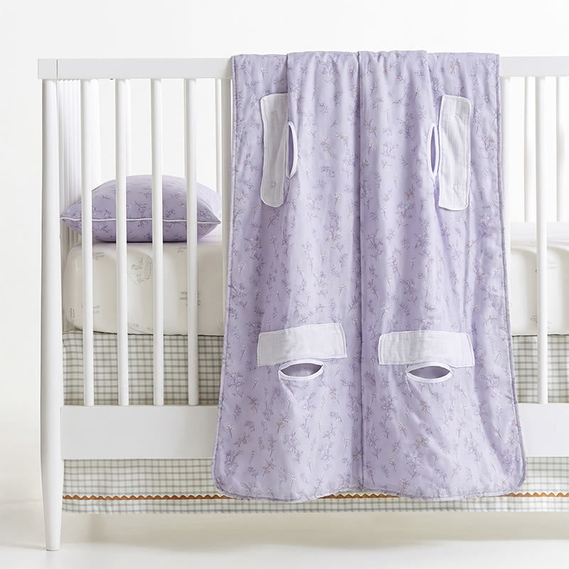 Lavender Bloom Quilted Cotton Baby Blanket - image 4