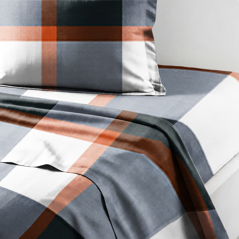 Modern Grey Plaid Twin XL Bedding Set - image 5