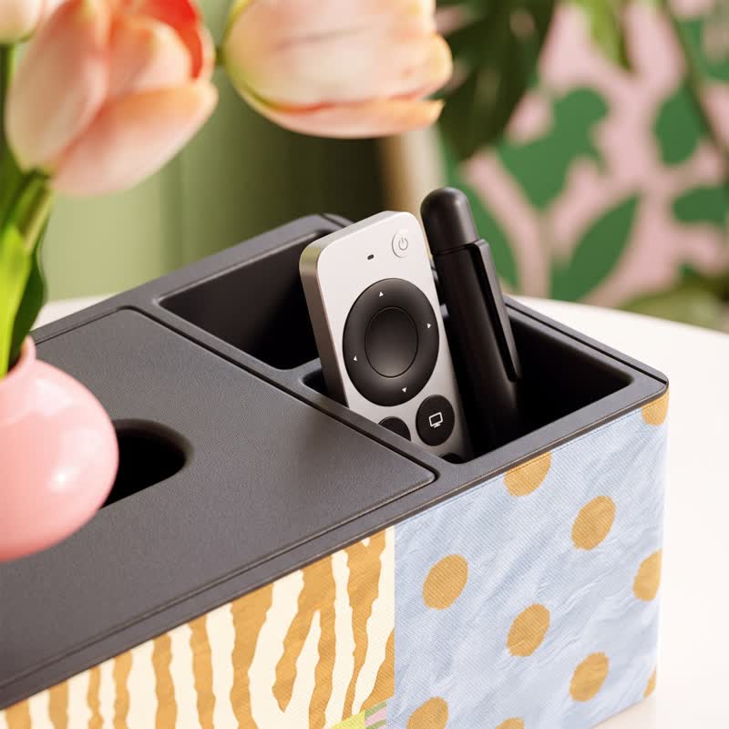 Playful Cat Patchwork Wooden Tissue Box Organizer - image 5