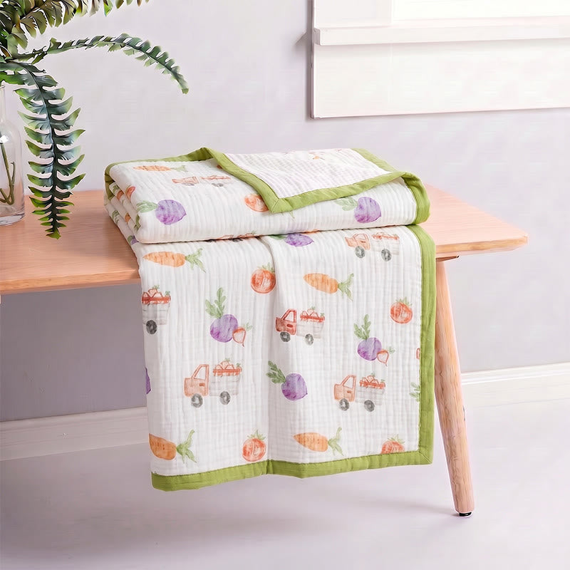 Garden Veggie Print Cotton Gauze Blanket - image 6