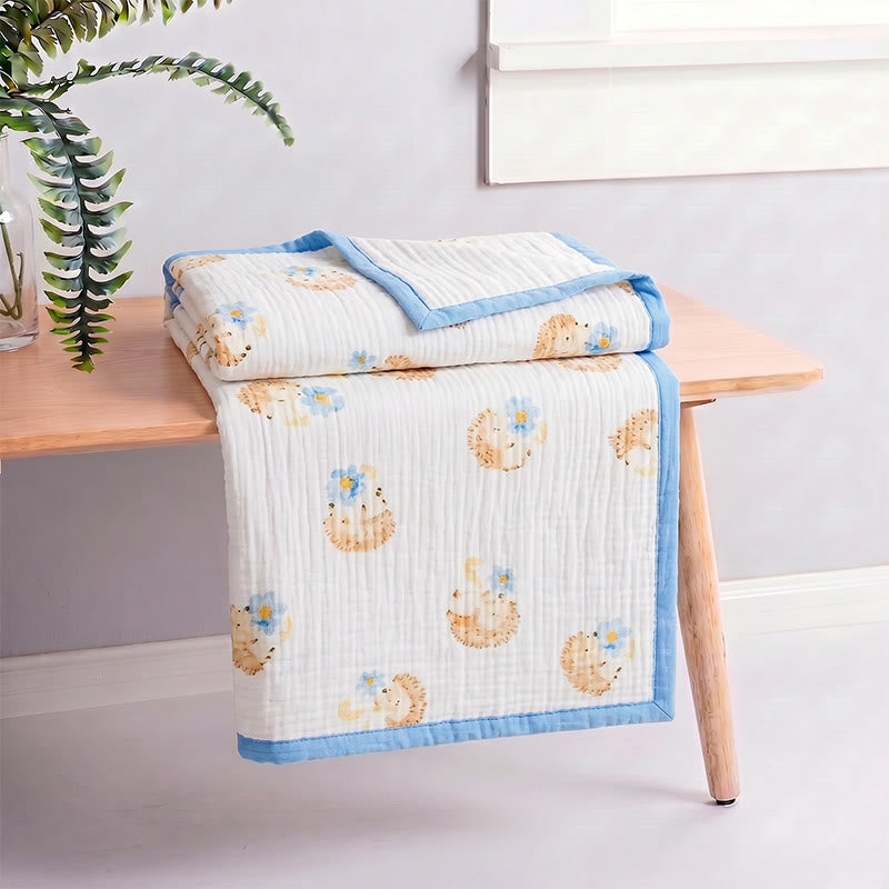 Little Hedgehog Cotton Gauze Blanket - image 6