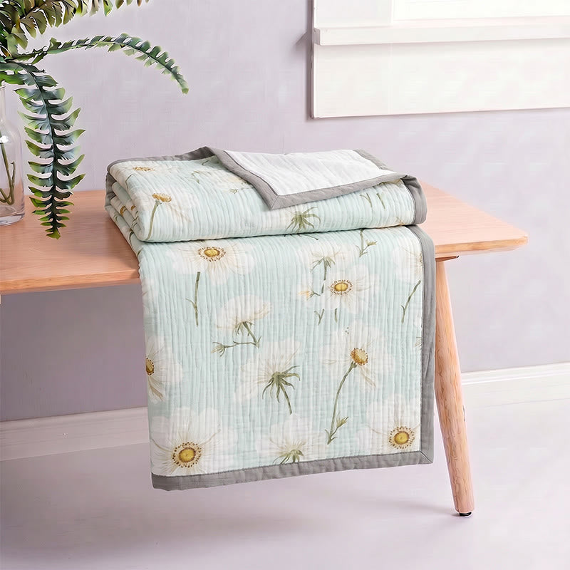 Soft Ivory Sunflower Cotton Blanket - image 6