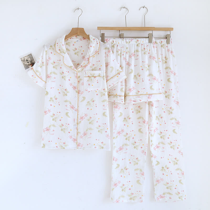 Cosy Floral 3-Piece Gauze Cotton Lounge Set - image 1