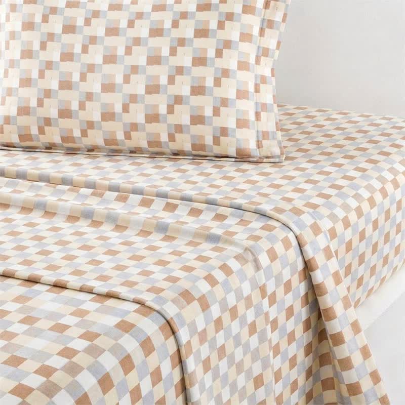 Warm Neutral Mosaic Check Bedding Set - image 6