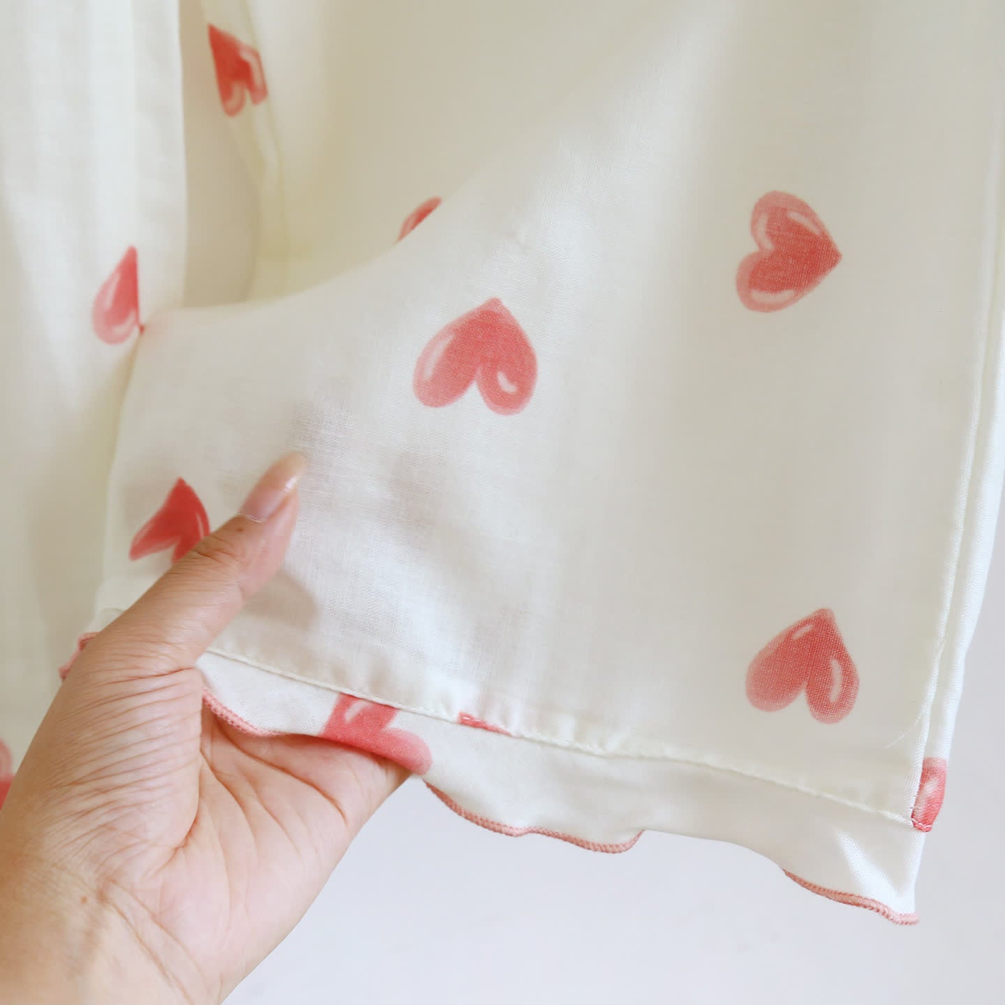 Heart Print Cotton Gauze Loungewear Set(3pcs) - image 12