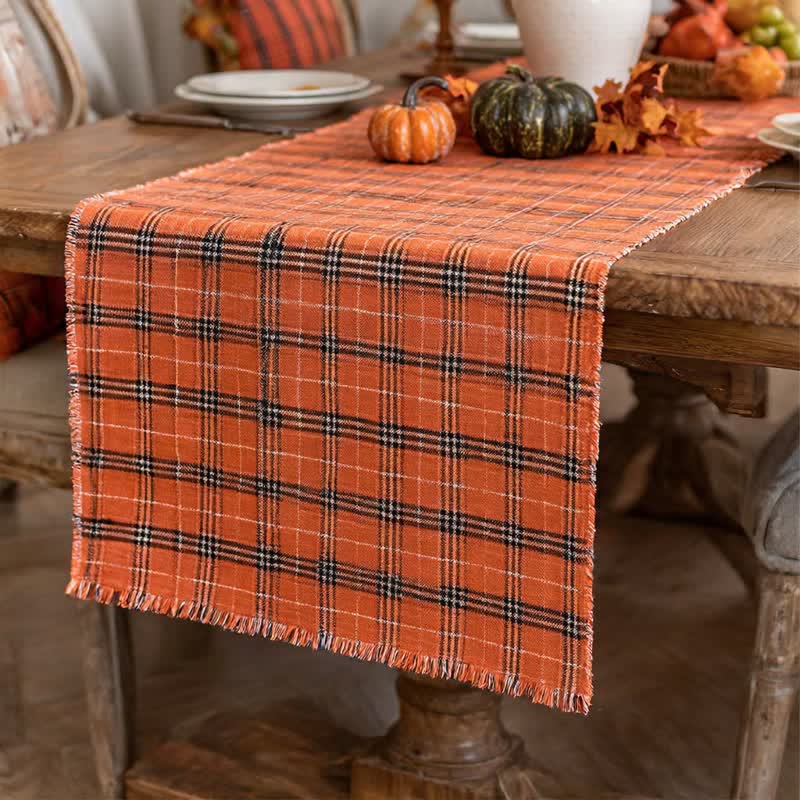 Orange Plaid Table Runner - image 5