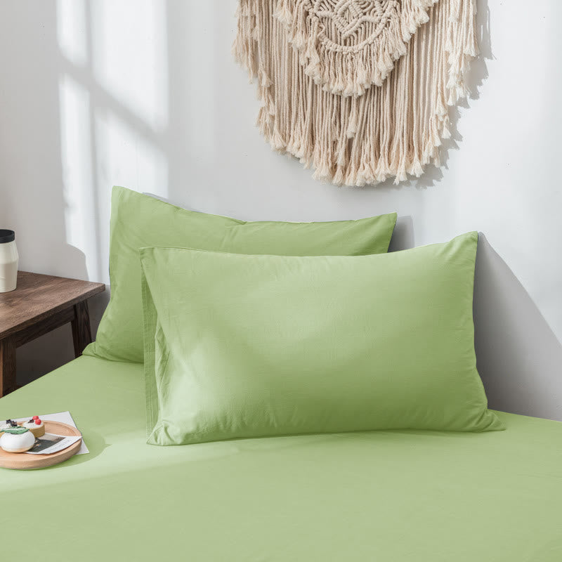 Ownkoti Simple Soft Cotton Pillowcase (2PCS) - Green - 48cm x 74cm - image 5