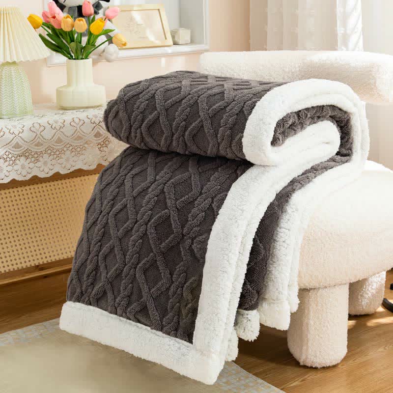 Ownkoti Puffy Cozy Reversible Throw Blanket - Dark Gray - 79" x 90" - image 7