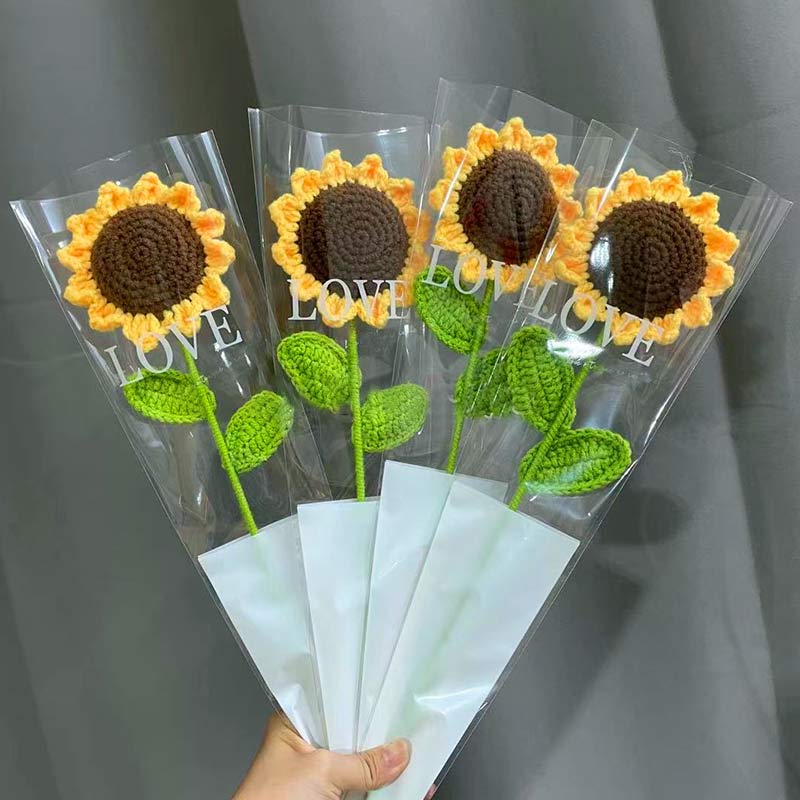 Knitted Handmade Cotton Crochet Sunflower - image 5