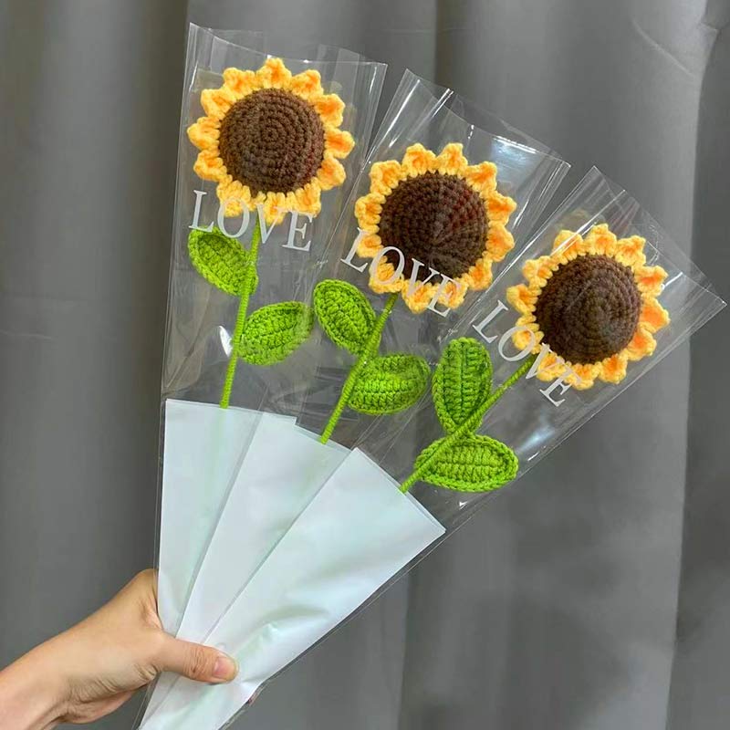 Knitted Handmade Cotton Crochet Sunflower - image 6