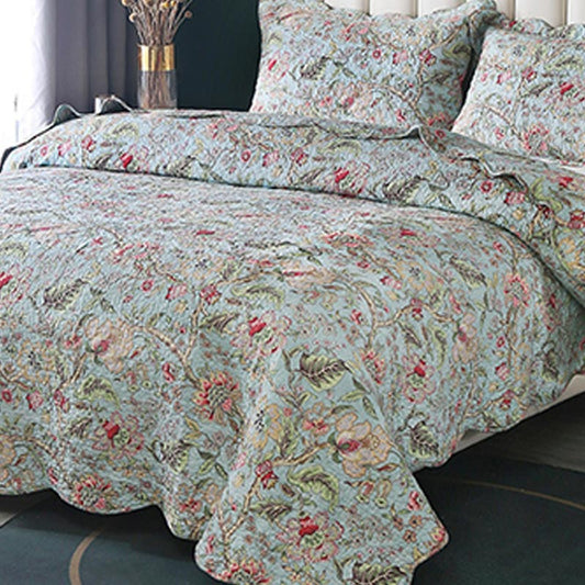 Ownkoti Vintage Flower Quilt with Pillow Shams - image 1