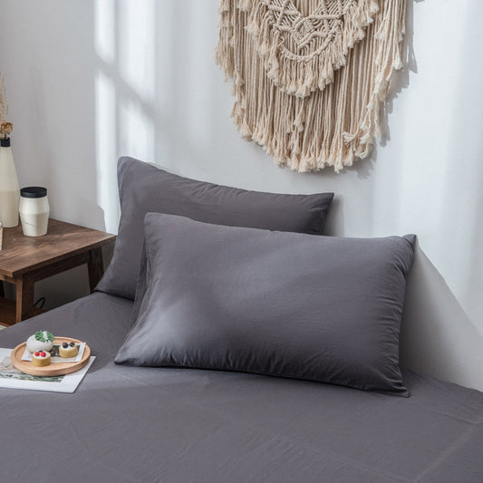 Ownkoti Simple Soft Cotton Pillowcase (2PCS) - Gray - 48cm x 74cm - image 2