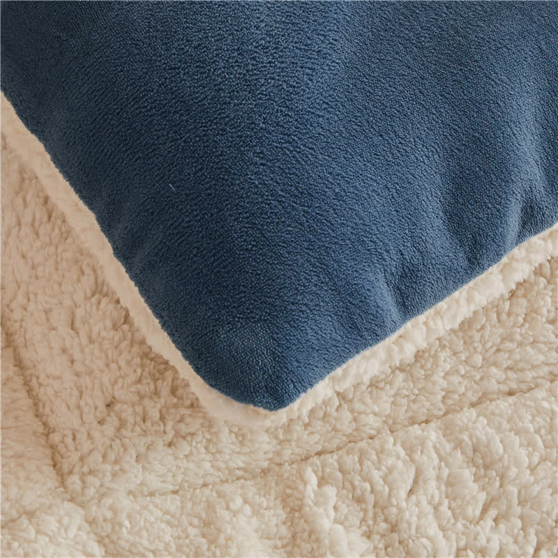 Solid Color Thick Warm Blanket with Quilt Core - image 10
