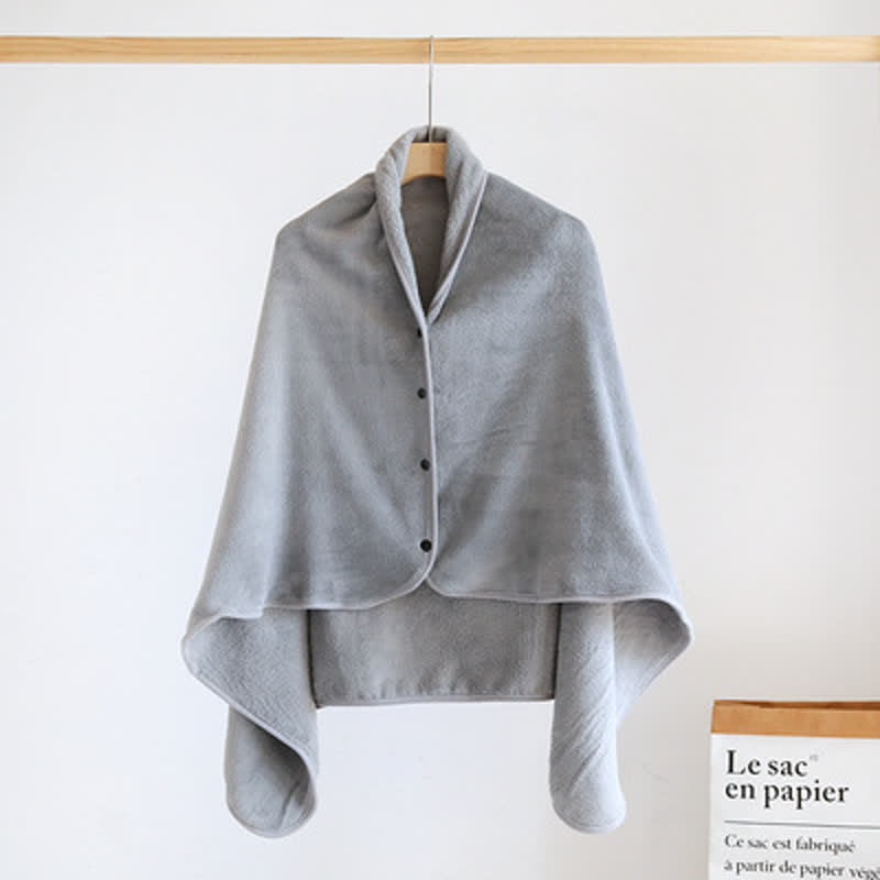 Solid Color Soft Flannel Shawl Blanket - Gray - 31" x 51" - image 10