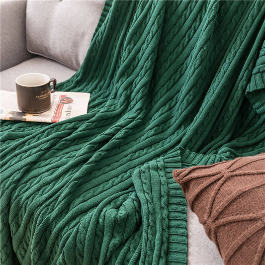 Ownkoti Solid Color Cotton Sofa Knit Blanket - image 1