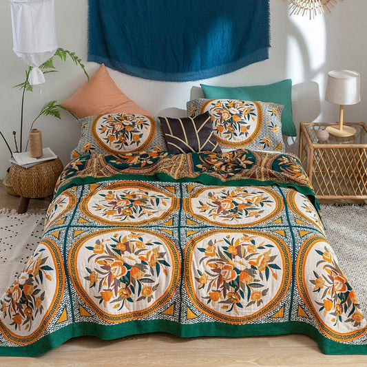 Ownkoti Comfy Flower Plaid Cotton Double-Sided Quilt - Pattern #1 - Full - image 1