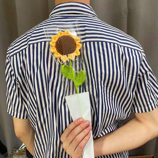 Knitted Handmade Cotton Crochet Sunflower - image 2