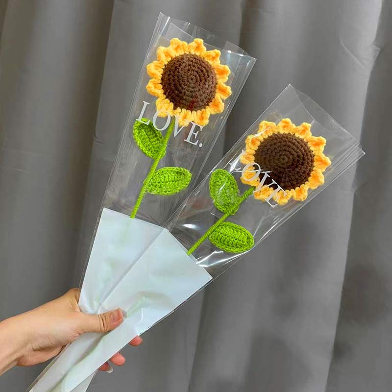 Knitted Handmade Cotton Crochet Sunflower - image 4