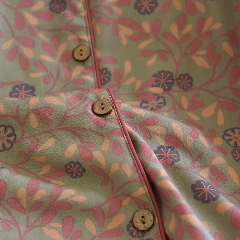 Floral Print Cotton Silk Loungewear Set - image 6