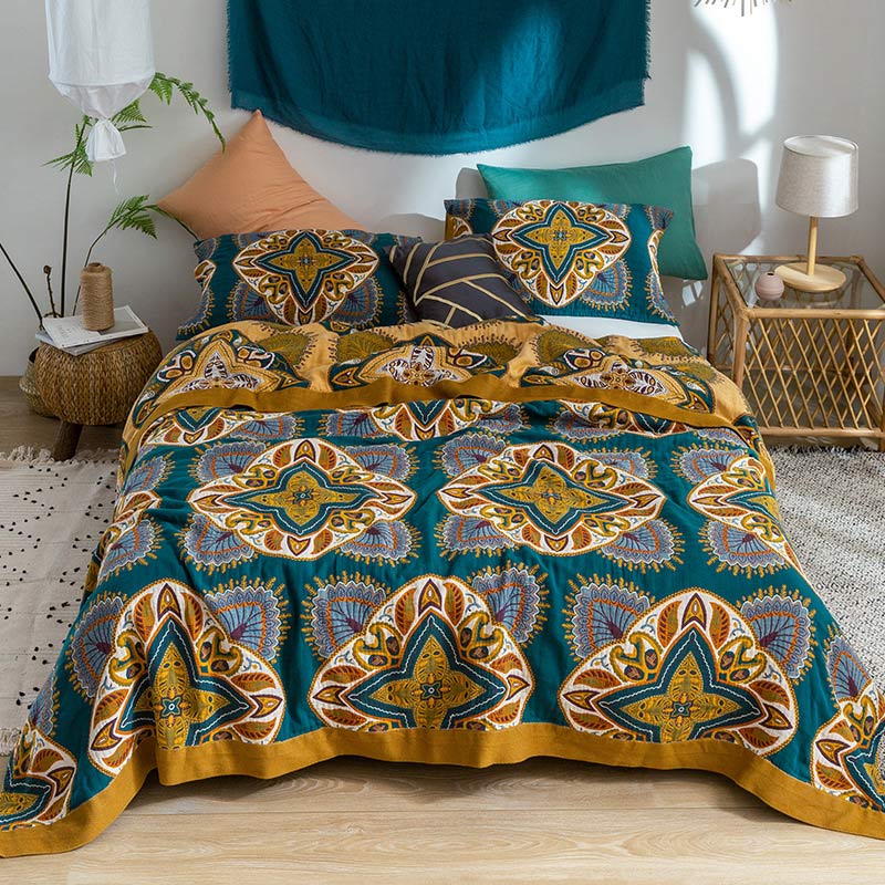 Ownkoti Multicolor Cotton Reversible Design Lightweight Quilt - image 5