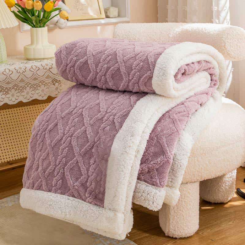 Ownkoti Puffy Cozy Reversible Throw Blanket - Purple - 79" x 90" - image 11