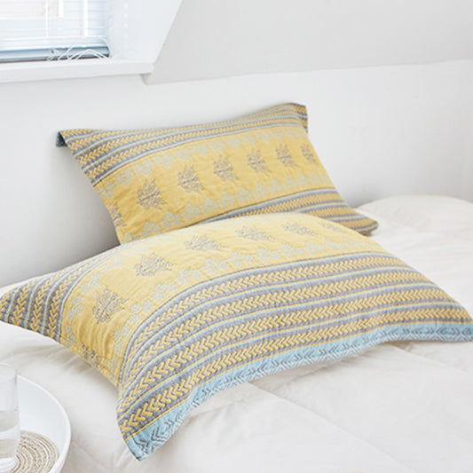 Ownkoti Yellow Bed Cotton Decorative Pillow Towel (2PCS) - image 2