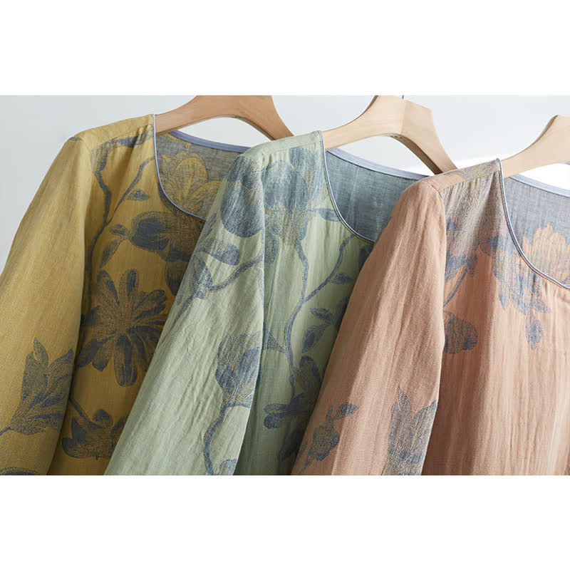 Floral Comfy Cotton Round-neck Loungewear Set