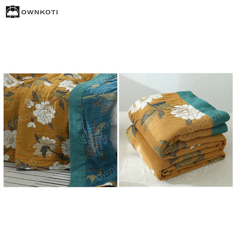 Ownkoti Cotton Flower Reversible Blanket Couch Cover - image 10
