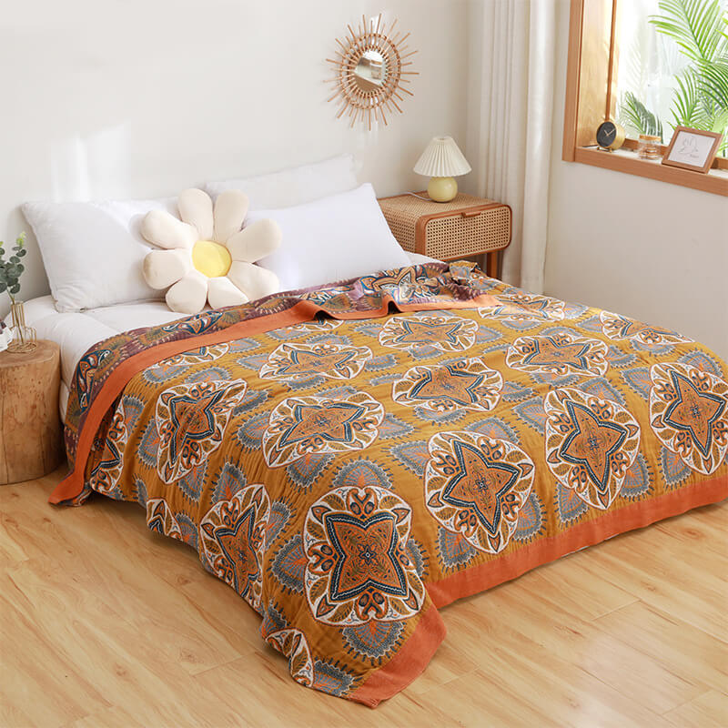 Multicolor Printed Cotton Lightweight Reversible Quilt - image 4