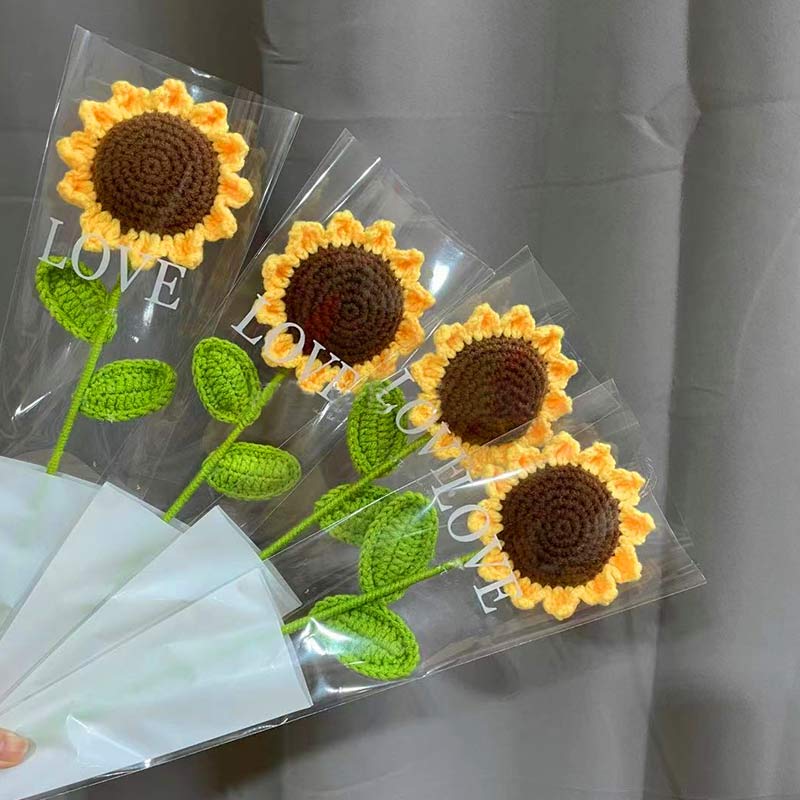 Knitted Handmade Cotton Crochet Sunflower - image 8