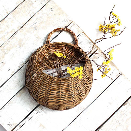 Ownkoti Handwoven Plant Basket with Handle (3PCS) - Brown - Set(3PCS): S+M+L - image 1